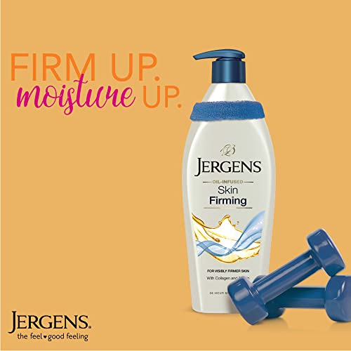 Jergens Skin Firming Body Lotion for Dry to Extra Dry Skin, Skin Tightening Cream & Sandalwood Body Butter Lotion, Moisturizer Infused with Sandalwood Essential Oil