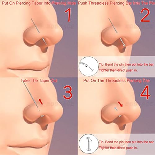 Titanium Piercing Taper Tool - Threadless Insertion Pin 16g, 18g, 20g