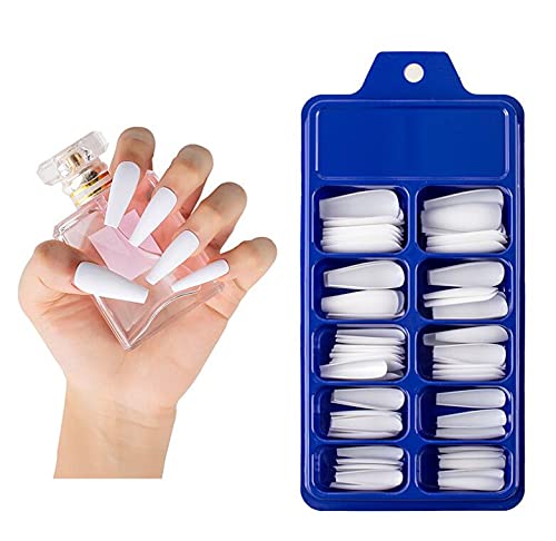 EternalClassic 200PC Matte Coffin Press on Nails Set Long Ballerina False Nail Tips Full Cover Artificial Fingernails Women Girls Manicure Decor for Home & Salon (Long Coffin)