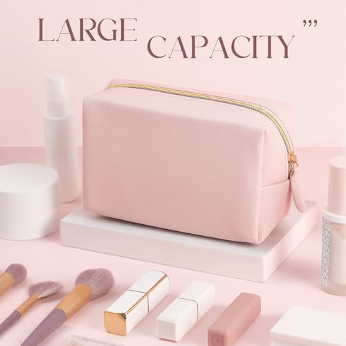 Kigeli 20 Pcs Small Makeup Bag Bulk PU Leather Cosmetic Bags with Zipper Preppy Makeup Pouch Toiletry Bag for Women Wedding Bachelorette Party Gift Travel Storage Organizer(Light Pink)