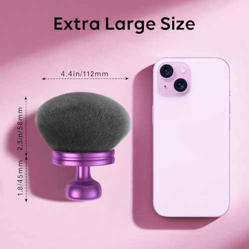 4.4 Inch Extra Large Kabuki Brush, Big Body Makeup Brush, Tanning Brush for Streak, Free Application, Dry & Wet Use, Durable Design - Perfect for Sunless Tanning, Body Lotion, Moisturizer