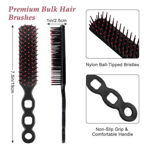 120 Pack Hair Brushes Bulk for Women, Homeless Supplies Bulk, Travel Detangling Disposable Hair Brush Set, Individually Wrapped Hairbrushes Supplies for Hotel Charity Shelter Church (Black)