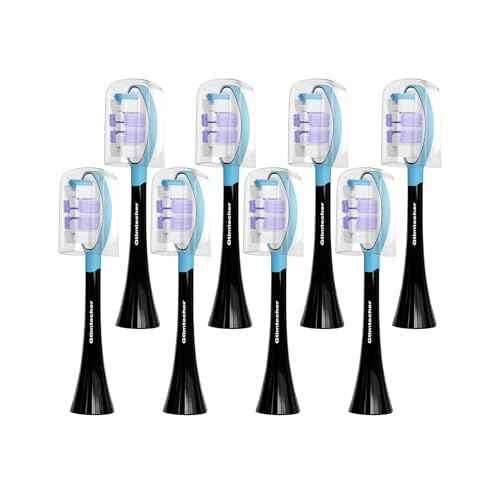 Electric Toothbrush Replacement Heads, 8 Pack Adults Kids 7+ Sonicare Toothbrush Replacement Brush Heads Sensitive Replacement Heads C2 C3 G2 G3 A3, Black