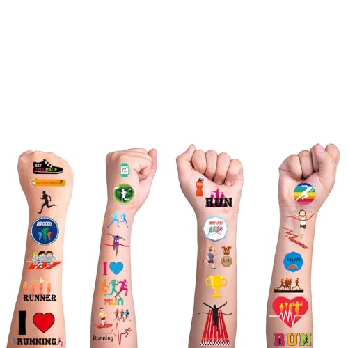 400+ Running Themed Temporary Tattoos – 24 Sheets