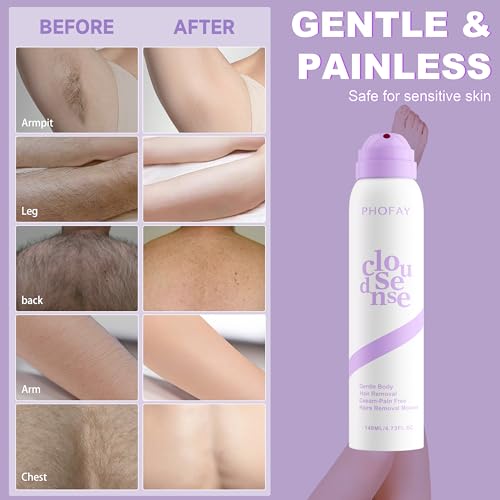 Hair Removal Spray for Sensitive Skin - Fast-Acting Aloe Formula