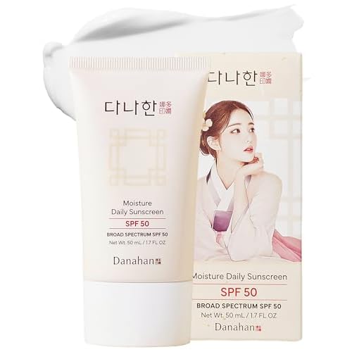 Moisture Daily Sunscreen SPF 50 Broad Spectrum ? No White Cast, Lightweight Korean Face Sunscreen | Hybrid UV Protection with Ginseng & Niacinamide, 1.7 oz