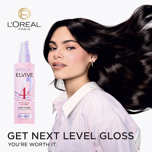 L'Oreal Paris Elvive Glycolic + Gloss Leave-In Hair Serum, 4.4 Fl Oz