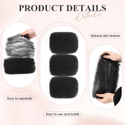 Teresa Afro Kinkys Bulk Human Hair For Twists, Afro Kinky-Curly Human Hair Bulk For Dreadlocks Extensions,Bulk Human Braiding Hair Natural And Soft (18 Inch, 30g/Pack)
