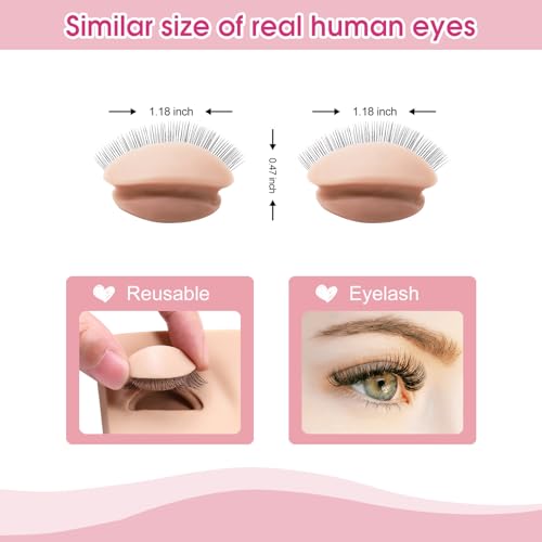 Eyelash Practice Eyelids, 3 Pairs 2-Layer Silicone Mannequin