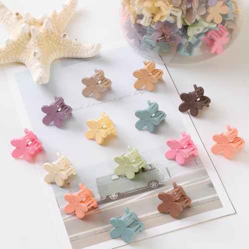 Mini Flower Hair Clips 100Pcs, Small Hair Clips Mini Claw Clips Cute Jaw Clips Hair Pins Hair Barrettes Hair Accessories for Women Girls Kids Teens