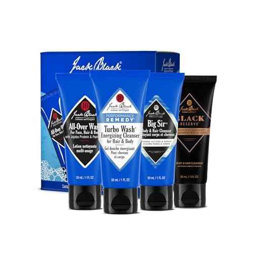 Jack Black Body & Hair Cleanser Collection Set for Men - Mens Body Wash Travel Size