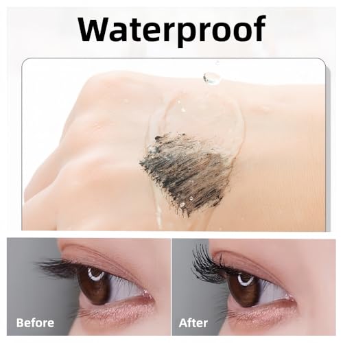 2-in-1 Waterproof Black Mascara with Dual Brushes