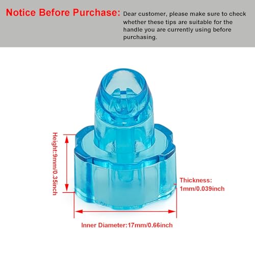 Elitzia Plastic Microderma Heads Facial Aqua Peel Tips Water Peeling Caps Facial Care Skin Cleaning Tool Beauty Machine Replacement Spare Parts 8pcs Per Set £¨Capri Blue£©
