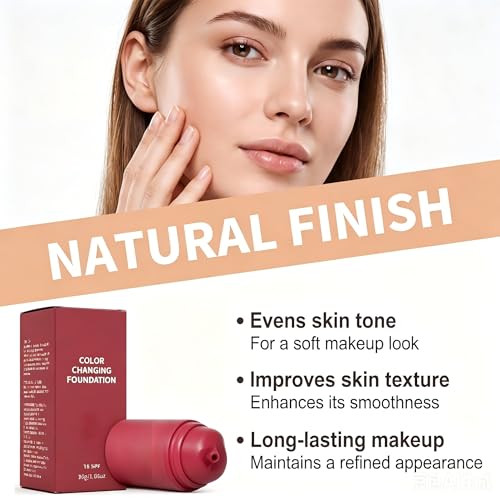 YAMVXIC Korean Color Changing Foundation for All Skin Tones - Hydrating, Long-Lasting, Medium to Full Coverage