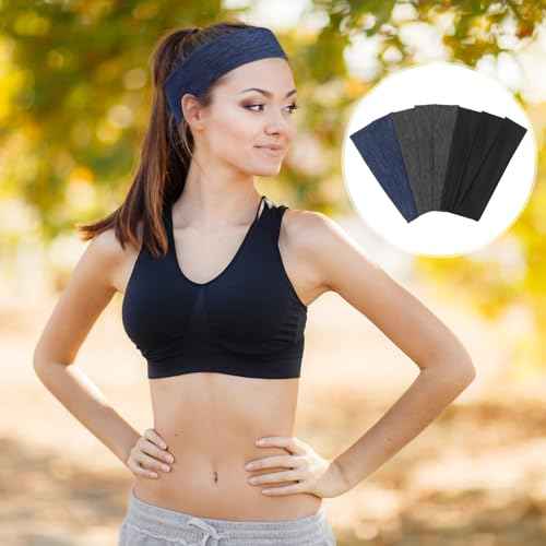 8 Pack Sport Headbands for Women, Elastic Soft Fabric Non-Slip Hair Bands Hair Warp for Daily Workout Yoga Running Sports