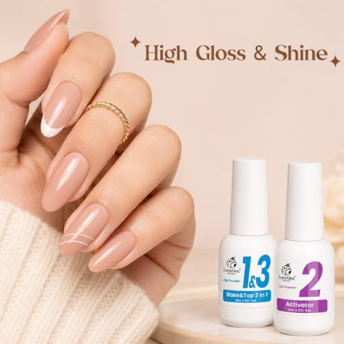 Beetles 2-in-1 Dip Powder Liquid Set - Base & Top Coat with Activator