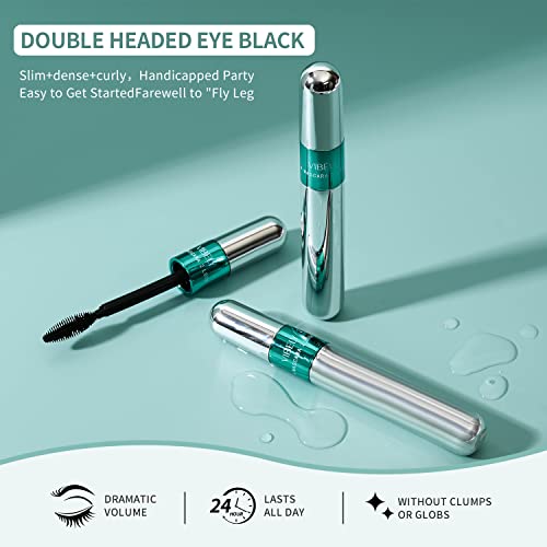 2-Pack Waterproof Mascara with 4D Silk Fiber – Lengthening & Thickening