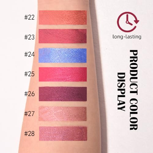 evpct Rose Red Glitter Lip Liner & Liquid Lipstick Set - Long Lasting, Waterproof