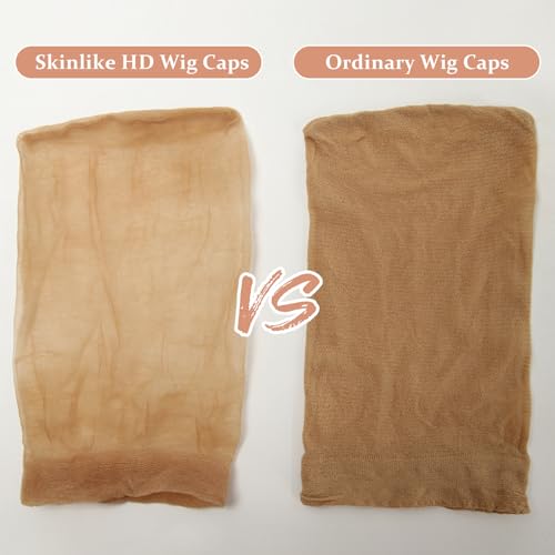 BEEOS Skinlike HD Wig Cap - 4 Pieces Invisible Breathable Stretchy Stocking Caps