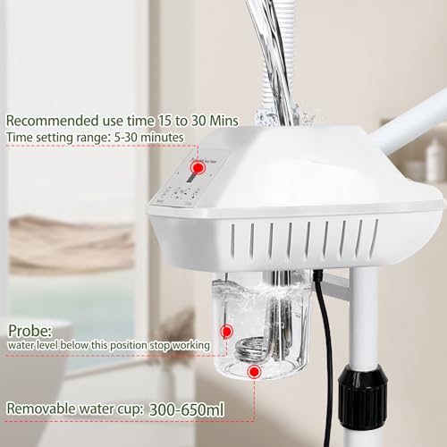 Professional Facial Steamer with 5X Magnifying Lamp & Ozone