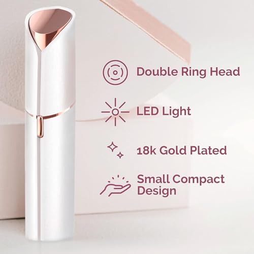 Replacement Heads 4pcs with 1 Women Facial Hair Remover, White Shave