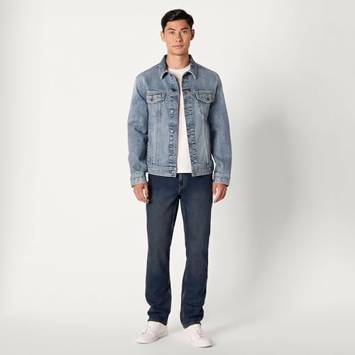 Men's Regular-Fit Heavyweight Denim Jacket with Patch Pockets