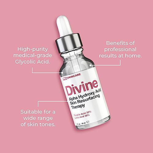 Glycolic Acid & Lactic Acid Peeling Solution - SKIN PERFECTING 60% AHA Liquid, Professional Grade Chemical Face Peel for Acne Scars, Collagen Boost, Wrinkles, Fine Lines - AHA - 1 fl oz