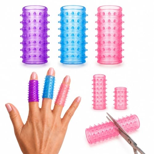 Textured Silicone Finger Covers for Skin Picking Support - 3-Pack