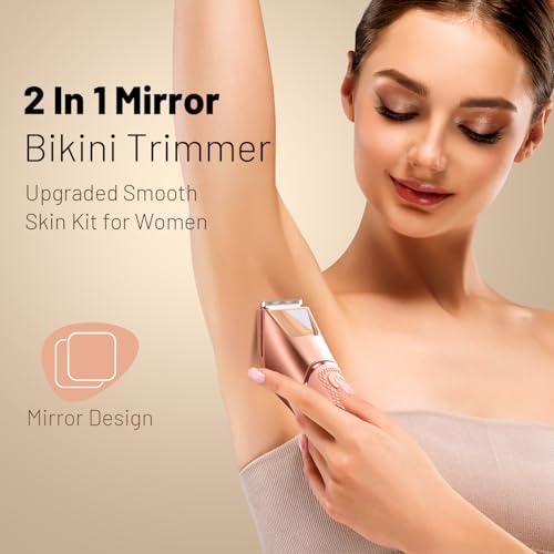 Rechargeable Bikini Trimmer for Women with Mirror & LED Light