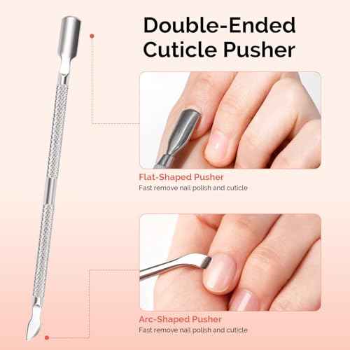 MelodySusie 14PCS Manicure Tools Kit Nail Care Kit with Nail file,Cuticle Trimmer and Pusher,Mini Sandpaper,Nail Brush and Cuticle Oil 25ML
