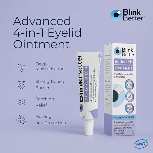 BetterLids Eyelid Ointment for Dry, Itchy & Sensitive Eyelids ? Deep-Moisturising Oat Complex with Shea Butter & Panthenol to Hydrate, Nourish & Soothe Delicate Eyelid Skin ? 0.34 oz