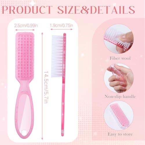 30 Pcs Nail Scrubber Brushes - Handle Grip Manicure Cleaning Tools