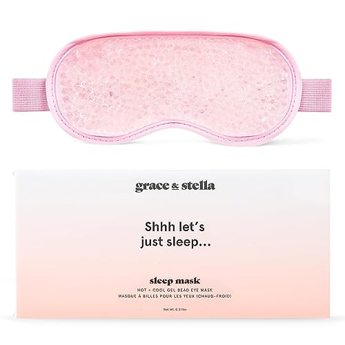 Eye Wrinkle Pads and Patches - Cooling Eye Mask for Puffiness - Ice Face Mask - Gel Eye Mask - Ice Mask to Reduce Wrinkles, Dark Circles, Eye Bags, Migraines - Hot & Cold Eye Mask by Grace and Stella