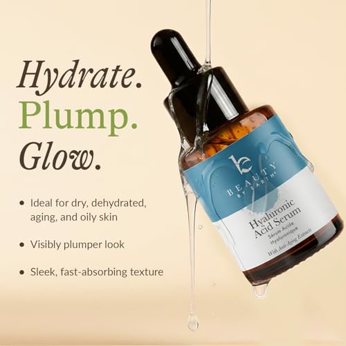 Beauty by Earth Hyaluronic Acid Moisturizer and Serum for Face - USA Made with Organic & Natural Ingredients
