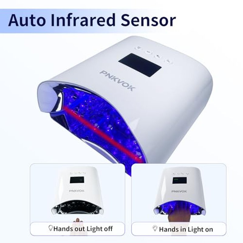 126W Cordless UV LED Nail Lamp with Dual Control Panel