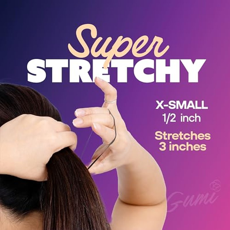 Gumi Good Black Hair Elastics - Ouchless, Snag-Free Bands