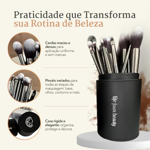 Professional Makeup Brushes Kit with Soft Synthetic Bristles + Case