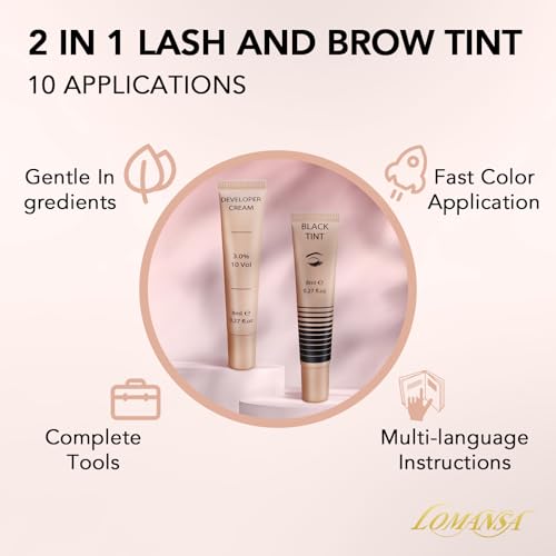 Black Lash & Brow Tint Kit - 8-Minute DIY Color with Keratin