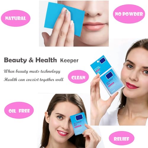 Oil Blotting Sheets for Face - 120 Sheets, Makeup-Friendly