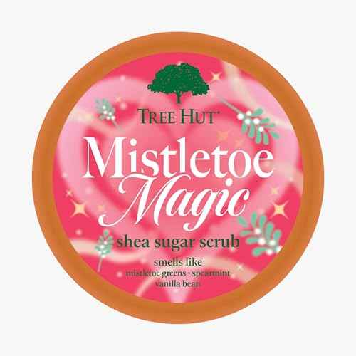 Tree Hut Mistletoe Magic Shea Sugar Scrub, Exfoliating & Hydrating Body Scrub with Shea Butter, Holiday Gift & Stocking Stuffer, 18 oz