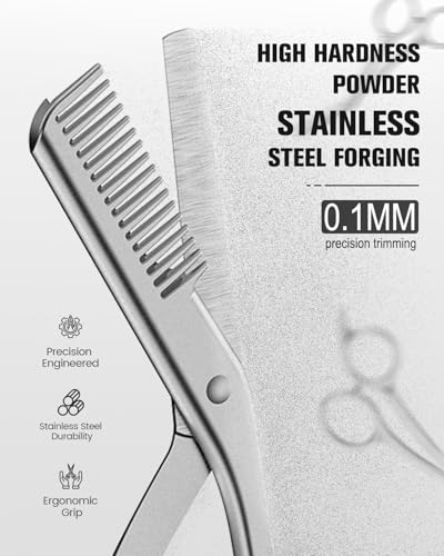 FERYES Eyebrow Trimmer Scissors with Built-in Comb