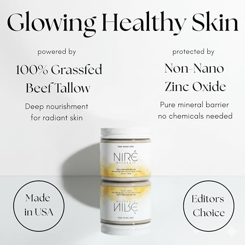 Tinted Mineral Sun Balm for Face. Beef Tallow Non-Nano Zinc Formula, Made in the US with Premium, Non Toxic Ingredients