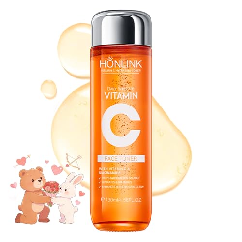 Vitamin C Hydrating Face Toner 130ml, Gentle Daily Toner with Niacinamide & Hyaluronic Acid, Alcohol-Free Skin Care for All Skin Types, Valentine¡¯s Day Gift for Her
