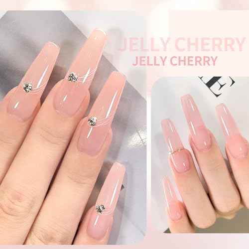 Beautpal Nude Gel Polish Set, 6pcs Jelly Gel Polish Nude Pink Neutral Color Translucent Gel Nail Kits for Salon Gel Manicure and Nail Art DIY at Home 8ml J05