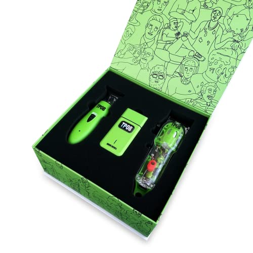 TPOB Green Slime 2 Barber Hair Clippers Set with Matte Case & Fade Blade for Men