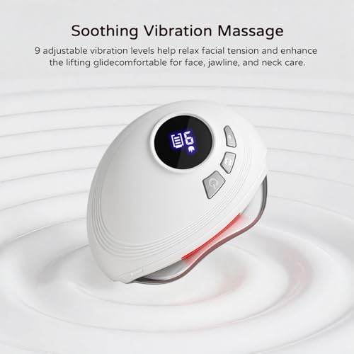 SHMHE LED Red Light Gua Sha Massager for Face & Neck Skin Tightening