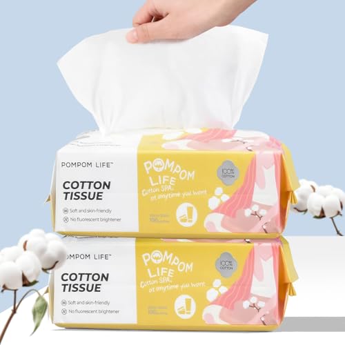 Disposable Face Towel 200 Cont, 7.9"X7.9"Clean Face Towelettes for Washing Face, 100% Cotton Soft Dry Wipe, Biodegradable Face Towels & Facial Tissuel Travel Size for Cleaning,Makeup Removal