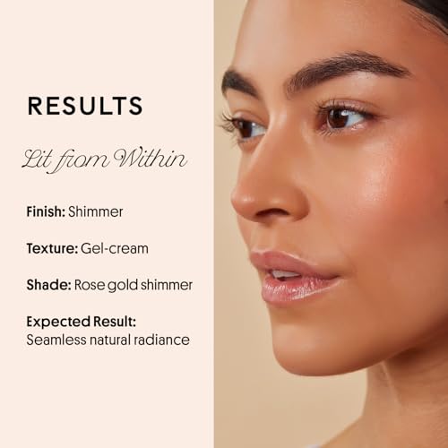 Winky Lux Cheeky Rose Liquid Highlighter - Gel Cream, Blendable & Buildable Pigment, Long Lasting Weightless Dewy Finish, Rose Gold, Nova