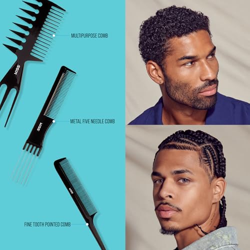 Professional 10-Piece Hair Comb Set - Detangle & Style - One Size