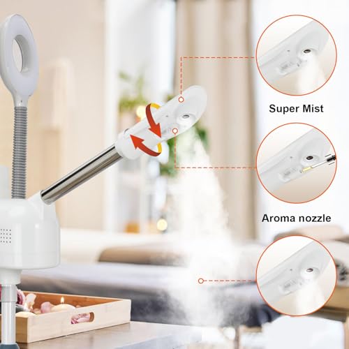 Professional 2-in-1 Facial Steamer with 5X Magnifying Lamp